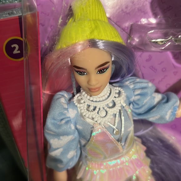 Barbie Toys Barbie Extra Doll 2 In Shimmery Look With Pet Puppy